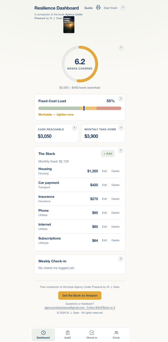 Agency Under Pressure Resilience Dashboard